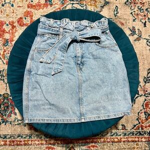 Divided Denim Paper Bag Skirt